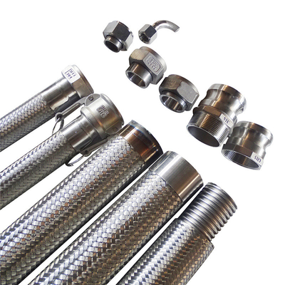 La taille faite sur commande PE/PTFE a tressé le tuyau résistant de tuyau d'alcali hydraulique de Mesh Explosion Proof Flexible Acid