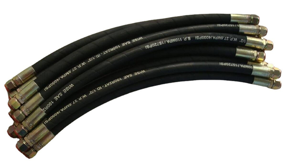 6-25 mm de rayon de courbure minimum NBR tuyau hydraulique haute pression avec raccordement et revêtement NBR